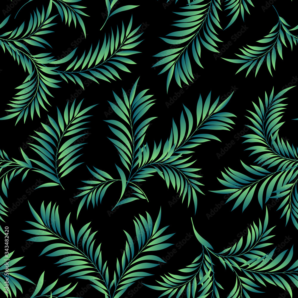 Beautiful tropical plant seamless pattern illustration, Beautiful tropical plant seamless pattern illustration,