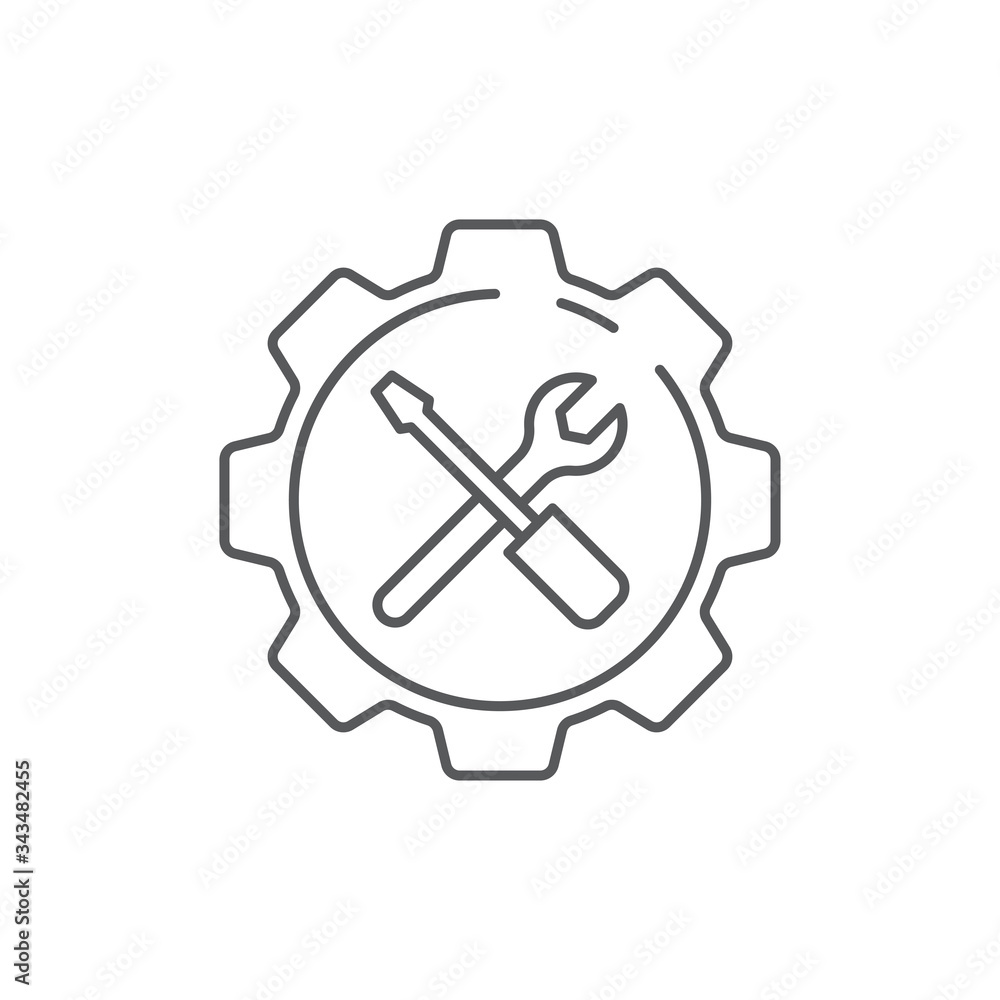 Service Tools vector icon symbol maintenance or preference isolated on white background Service Tools vector icon symbol maintenance or preference isolated on white background