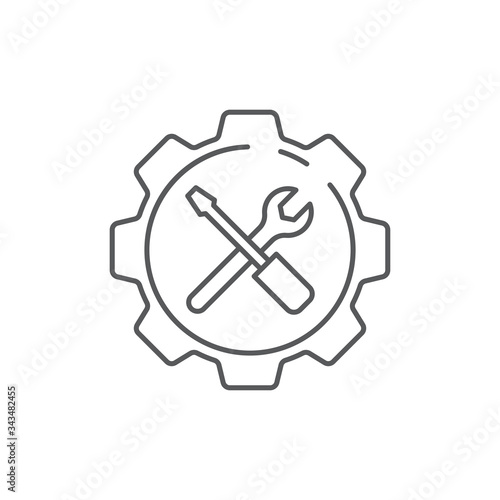 Service Tools vector icon symbol maintenance or preference isolated on white background