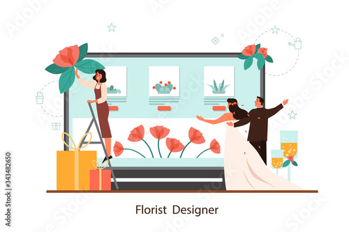 Event florist designer online service. Florists decorating wedding