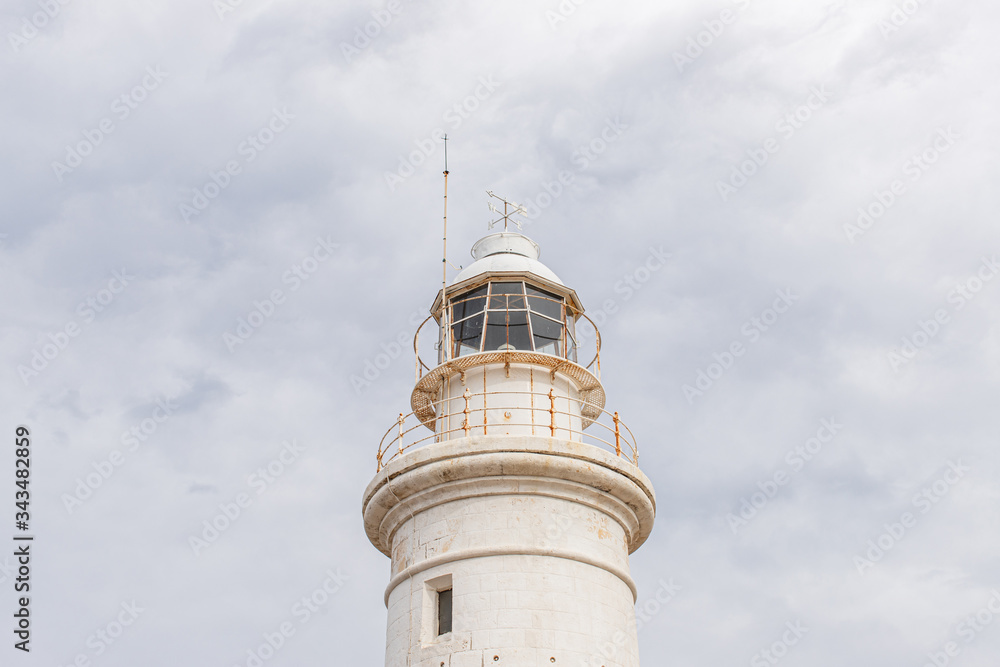 white and old lighthouse in cyprus white and old lighthouse in cyprus