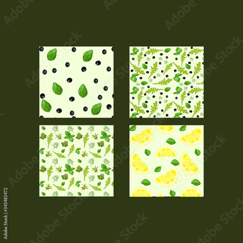 Colorful vector food pattern - natural organic food. Stylish vector pattern vegan pattern.