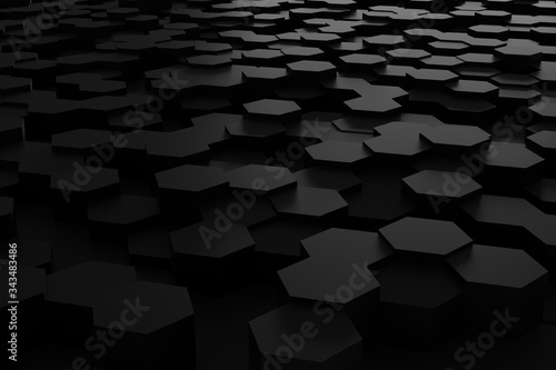 Abstract technological hexagonal background. 3d rendering