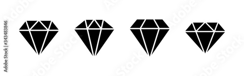 Diamond icons set. Diamond vector icon. Gemstone symbol