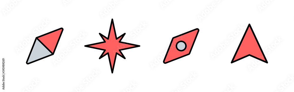 Compass vector icons set. Compass icon vector Compass vector icons set. Compass icon vector
