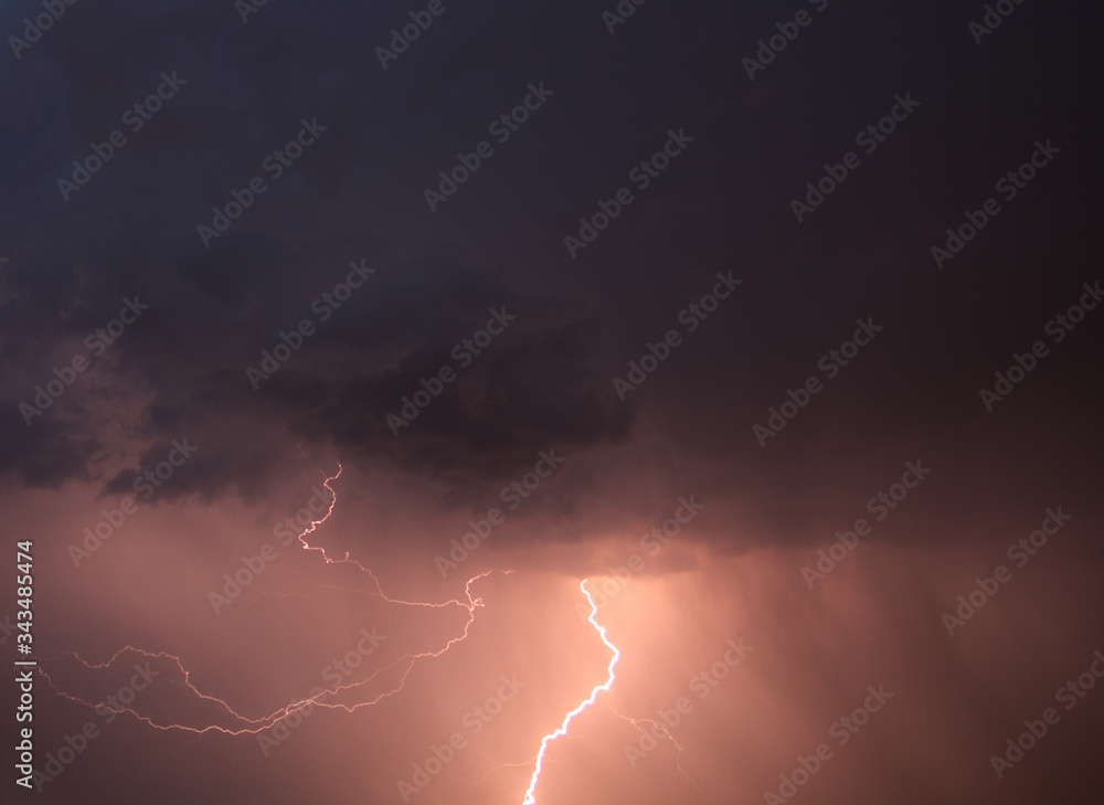 Impressive lightning strike in the night sky Impressive lightning strike in the night sky