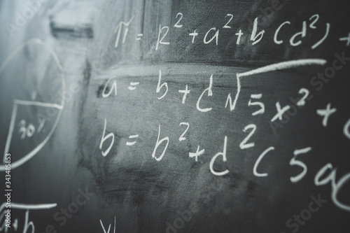 Education background concept. Chalkboard with the Mathematical formula background.