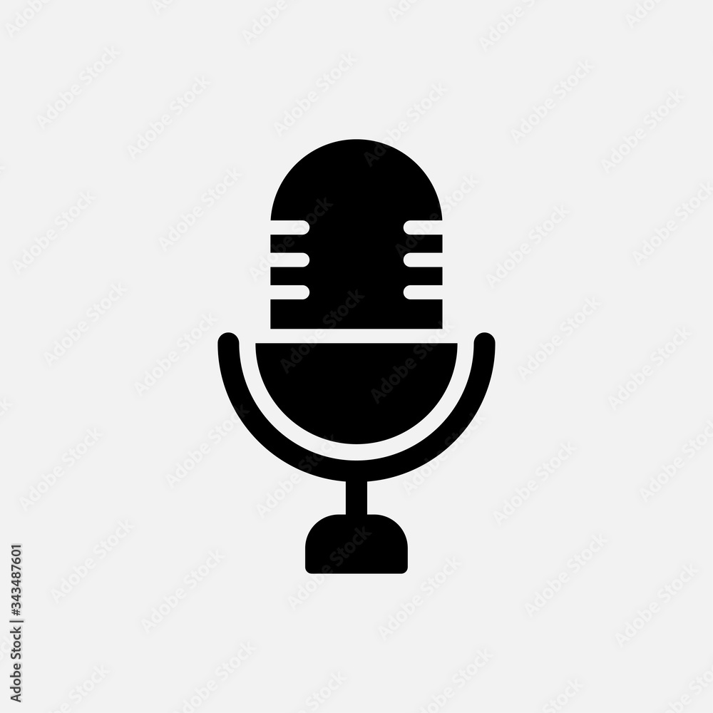 Microphone icon designed in a flat style Microphone icon designed in a flat style