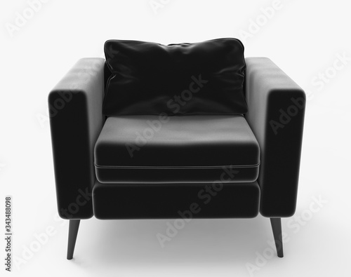 Black velvet sofa. Isolated on white. Clipping path. 3D Rendering.
clipping path, isolated on white, 3d rendering, cut out, furniture, ho