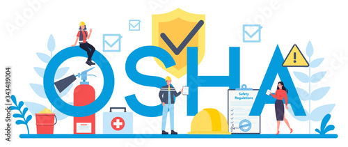 OSHA typographic header concept. Occupational safety and health