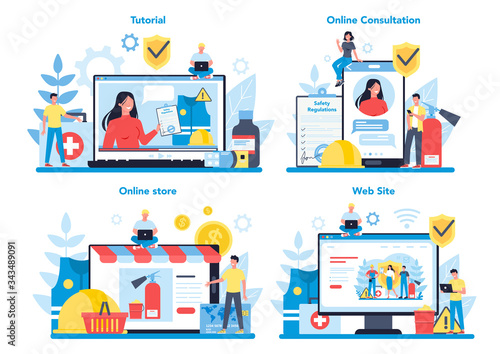 OSHA online service or platform on differernt device concept set.