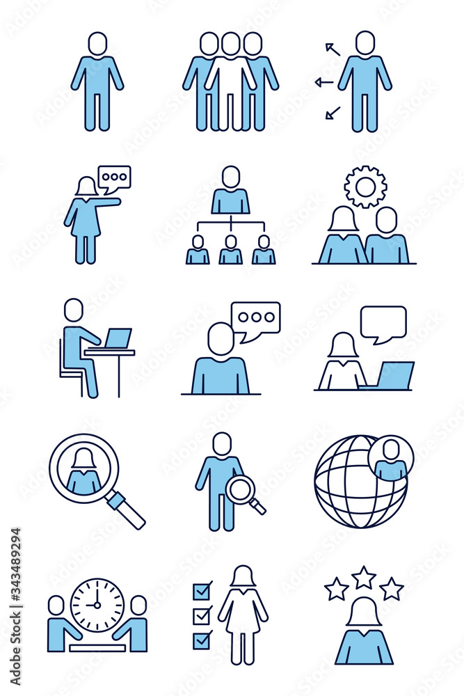 bundle of people avatars line and fill style bundle of people avatars line and fill style