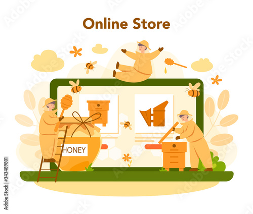 Hiver or beekeeper online service or platform. Professional farmer