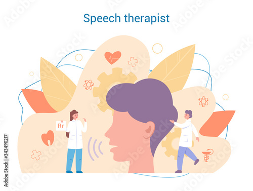 Speech therapist concept. Didactic correction and treatment idea.
