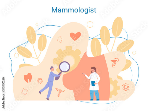 Mammologist concept. Consultation with doctor about breast cancer.