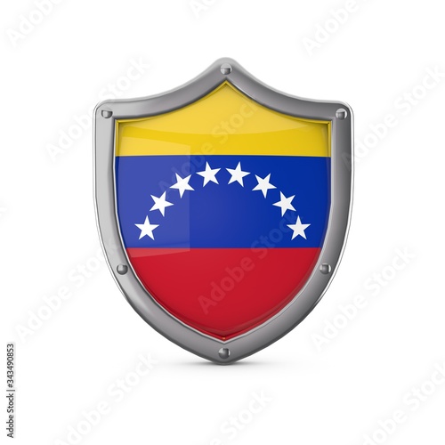 Venezuela security concept. Metal shield shape with national flag Free Download Venezuela security concept. Metal shield shape with national flag - GFXLoad
