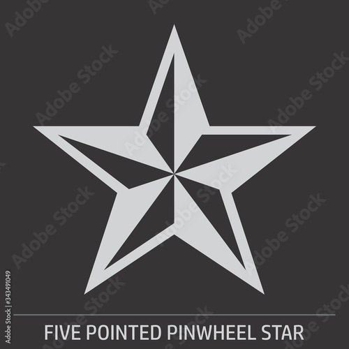 Five pointed pinwheel star icon