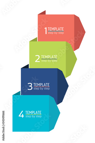 Four step chart, template, scheme, tab. Infographic step by step graphic.
