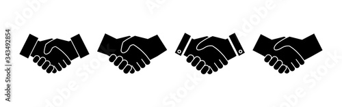 Handshake icons set. Business handshake. contract agreement. Trust icon vector. Deal. Done. partnership icon