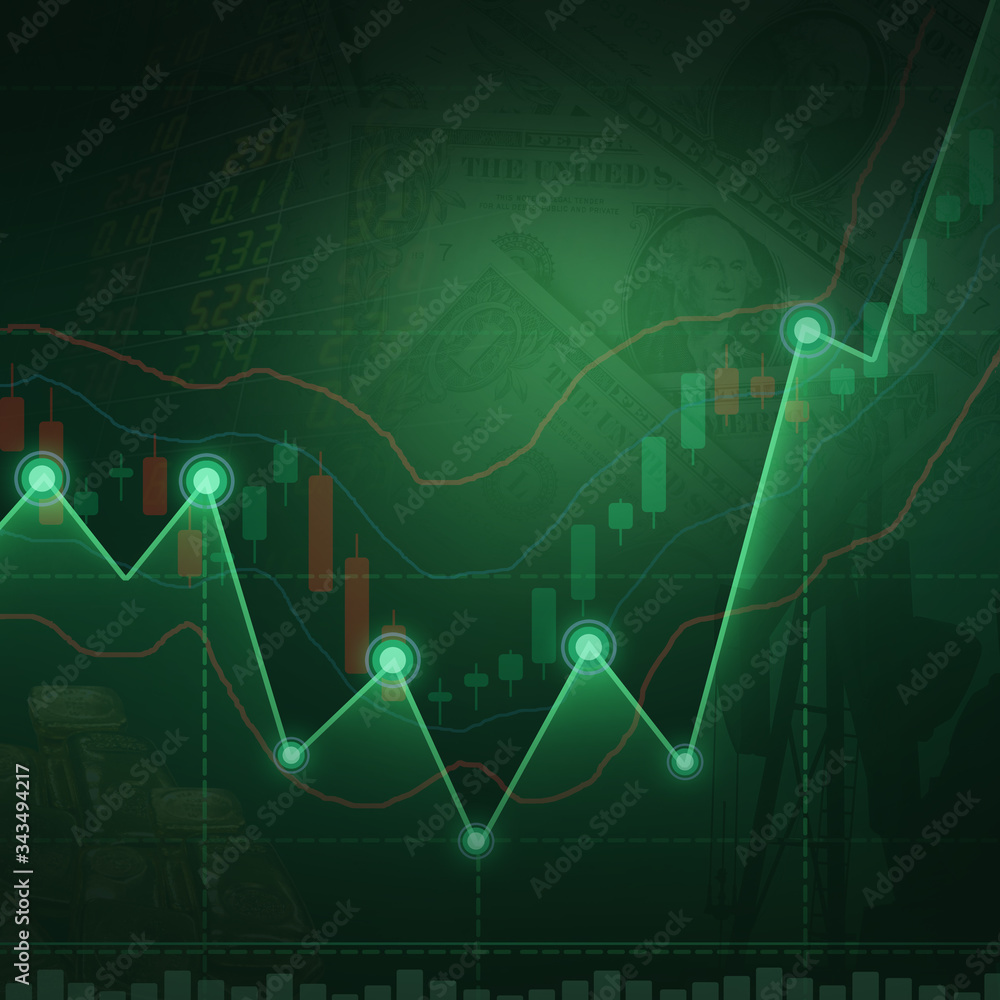 Stock market or forex trading candlestick graph,Abstract Business chart