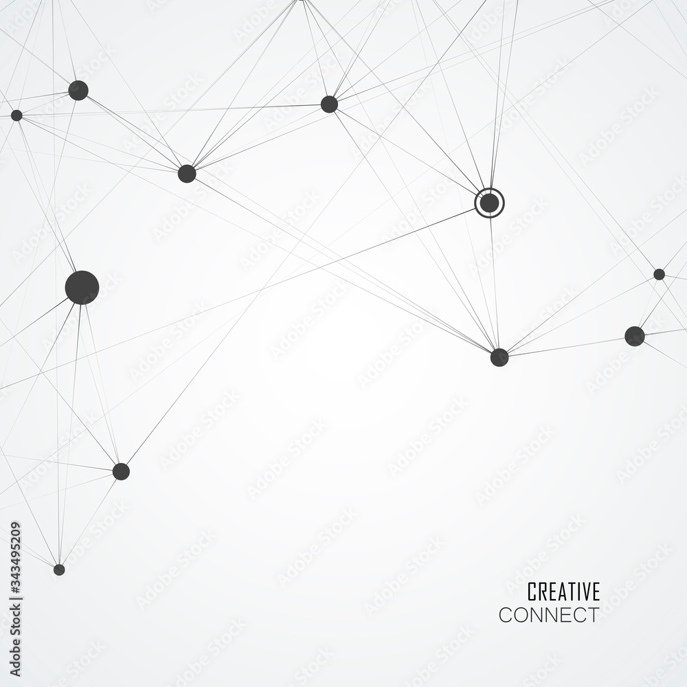 Abstract polygonal with connecting dots and lines. Connection science background Abstract polygonal with connecting dots and lines. Connection science background