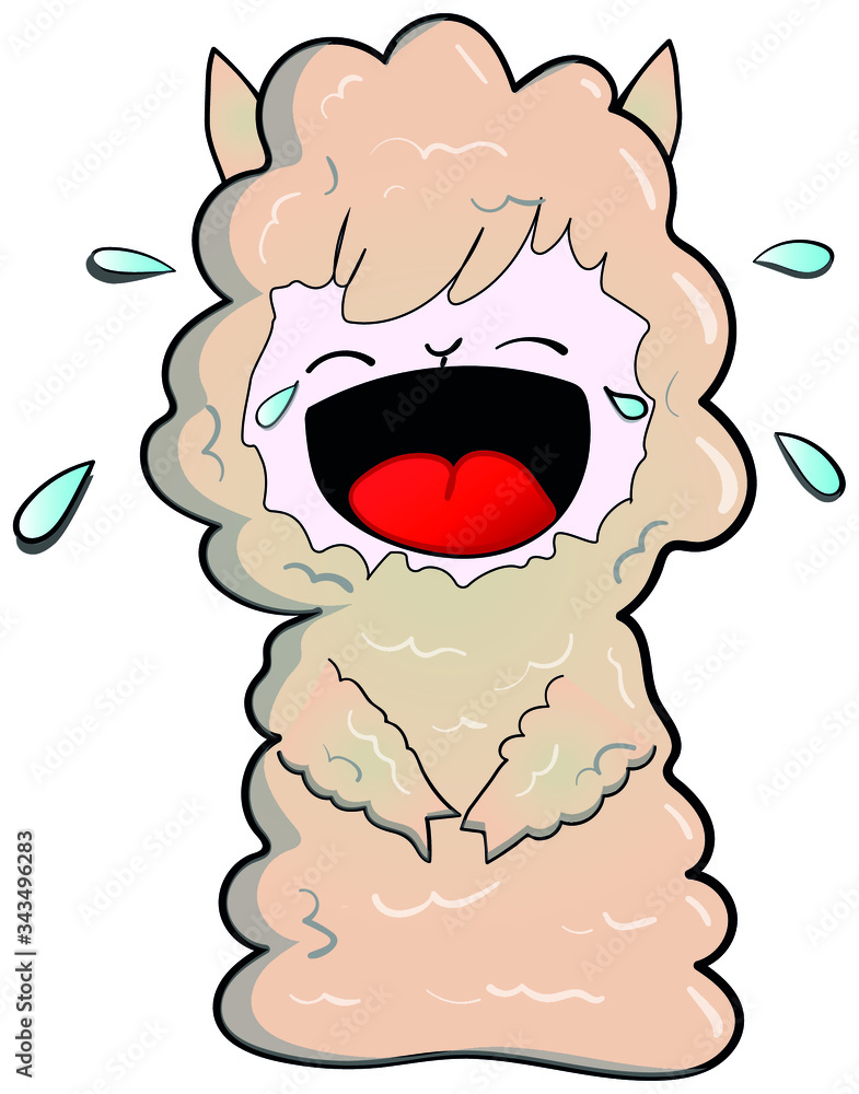 Obraz premium alpaca stickers emoji animal Laughter through tears