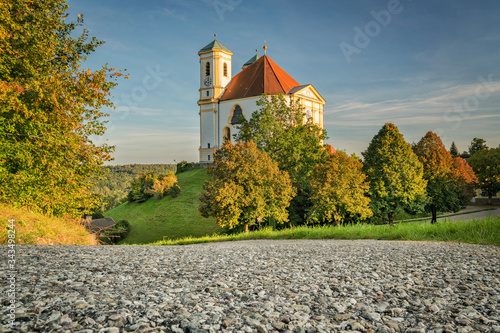Kirche, Wallfahrtskirche, St. Maria Himmelfahrt, Marienberg, Burghausen, Landkreis Altötting, Oberbayern, Bayern, Deutschland, Außem