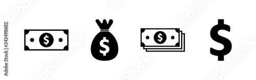 Money icons set. Money vector icon. Dollar icon
