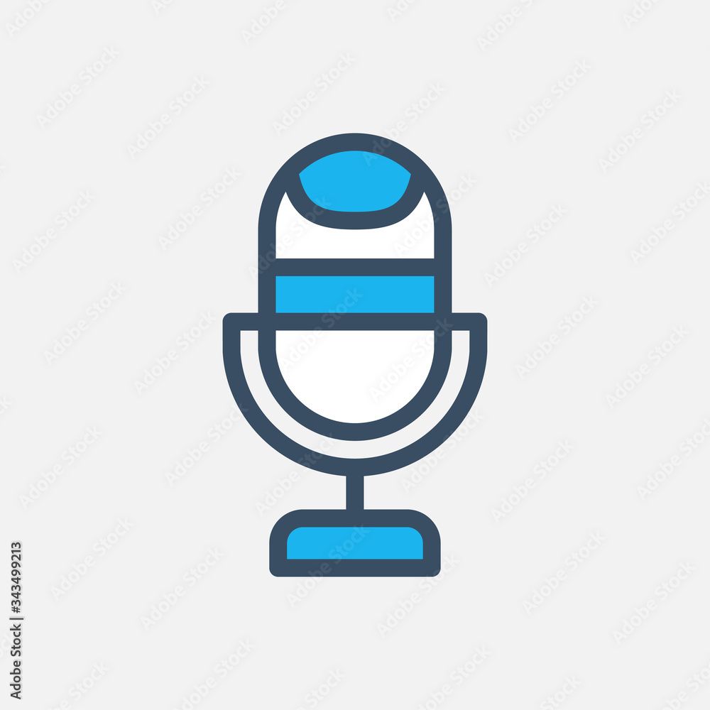 Microphone icon designed in a flat style Microphone icon designed in a flat style