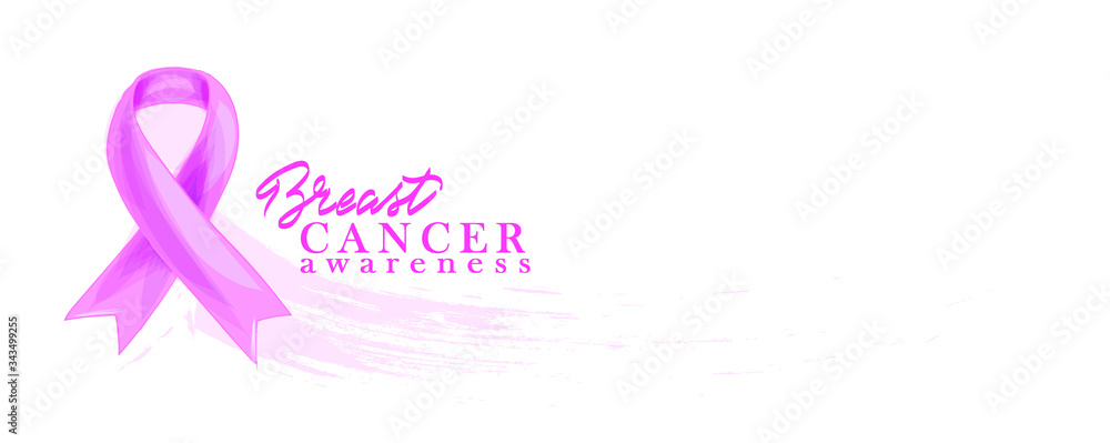 Fototapeta premium Fighting breast cancer. Breast cancer awareness calligraphy poster vector design. Stroke Pink Ribbon. October is a month of cancer awareness.