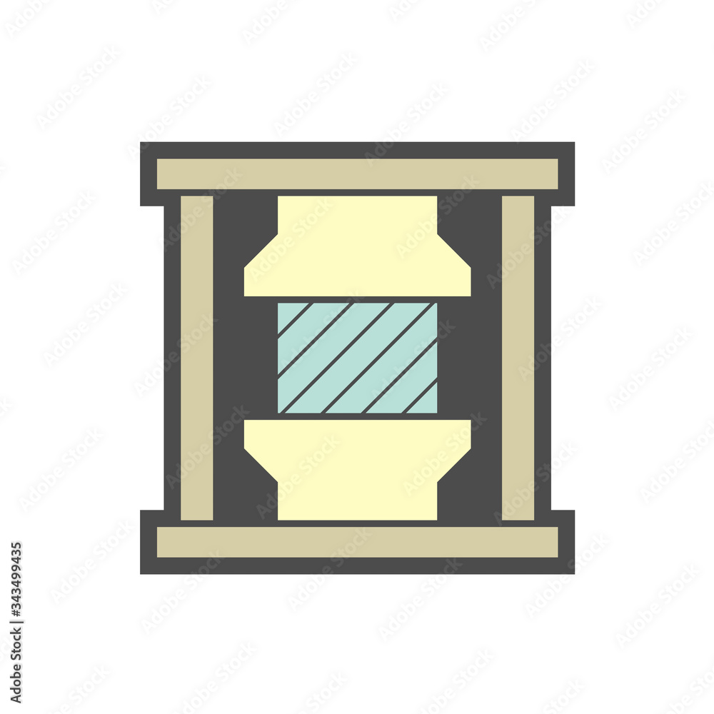 Wood floor production industry and testing vector icon design.