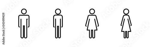 Man and woman icon vector. Toilet sign. Man and woman restroom sign vector. Male and female icon