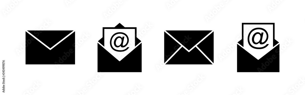 Mail icons set. E-mail icon. Envelope illustration. Message Mail icons set. E-mail icon. Envelope illustration. Message