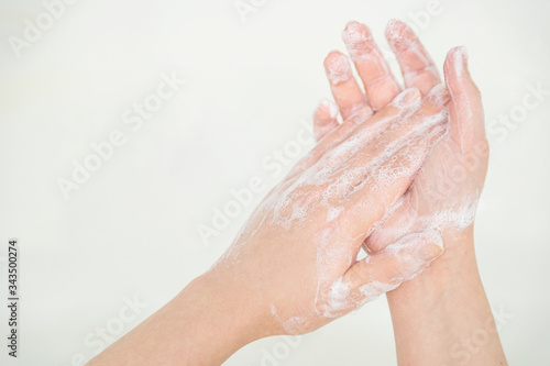 Personal hygiene. Hand washing with soap