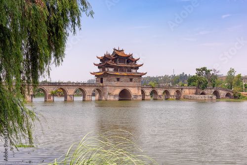 Fotografie, Obraz The Double Dragon bridge in Jianshui County, China