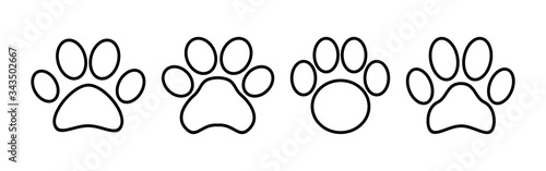 Paw icons set. Paw Print icon