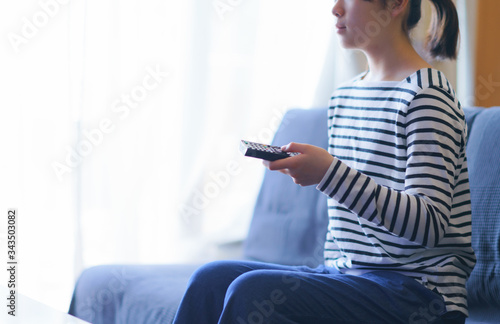 Japanese young woman watching TV © show999