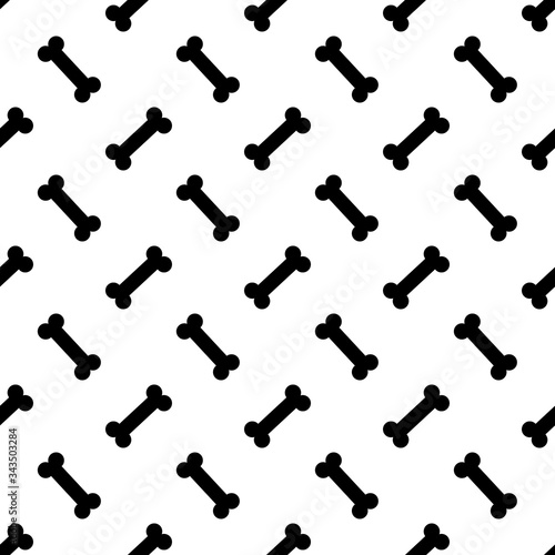 Seamless pattern with black bones on white background. Vector illustration. © Alisa