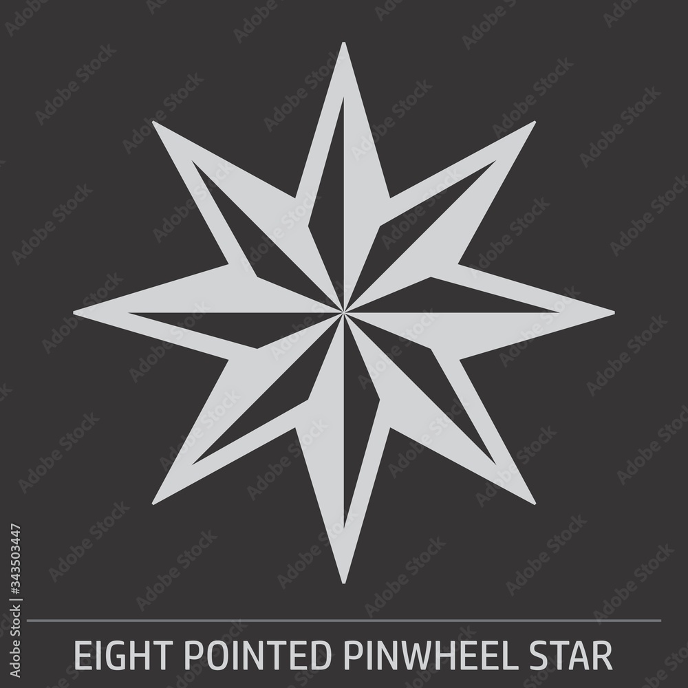 Obraz premium Eight pointed pinwheel star icon