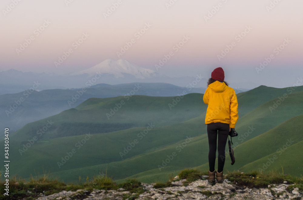 hiker in the mountains