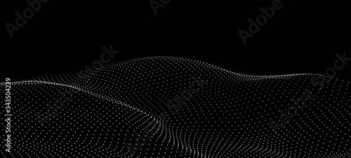 Abstract digital wave of particles. Futuristic point wave. Technology background vector. Vector illustration