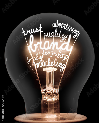 Light Bulb with Brand Concept photo