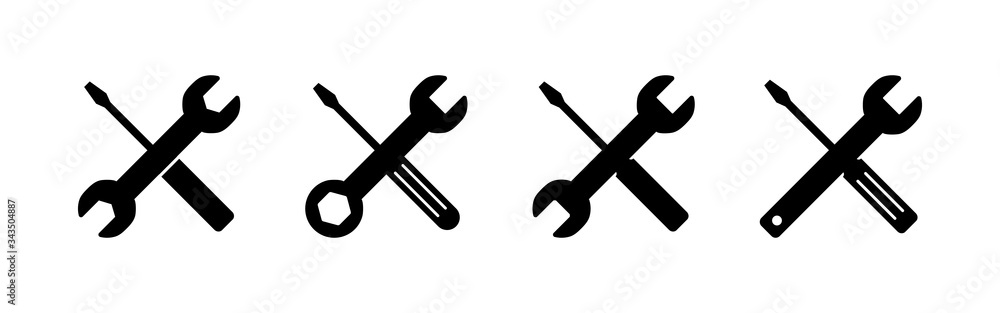 Repair icons set. Wrench and screwdriver icon. Settings vector icon. Maintenance Repair icons set. Wrench and screwdriver icon. Settings vector icon. Maintenance