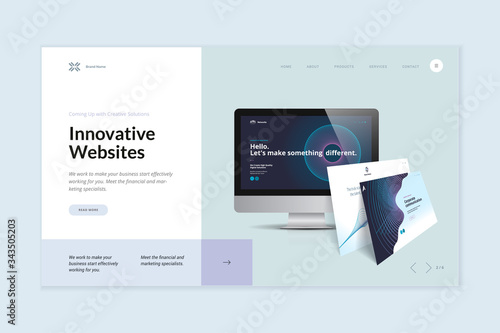 Website template design. Modern vector illustration concept of web page design for website and mobile website development. Easy to edit and customize.