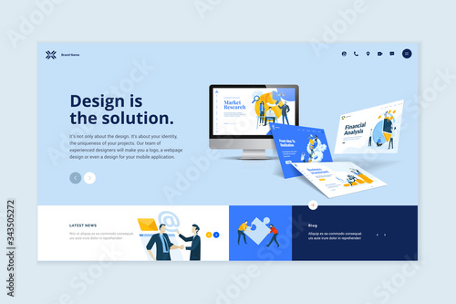 Website template design. Modern vector illustration concept of web page design for website and mobile website development. Easy to edit and customize. © PureSolution