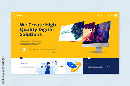 Website template design. Modern vector illustration concept of web page design for website and mobile website development. Easy to edit and customize.