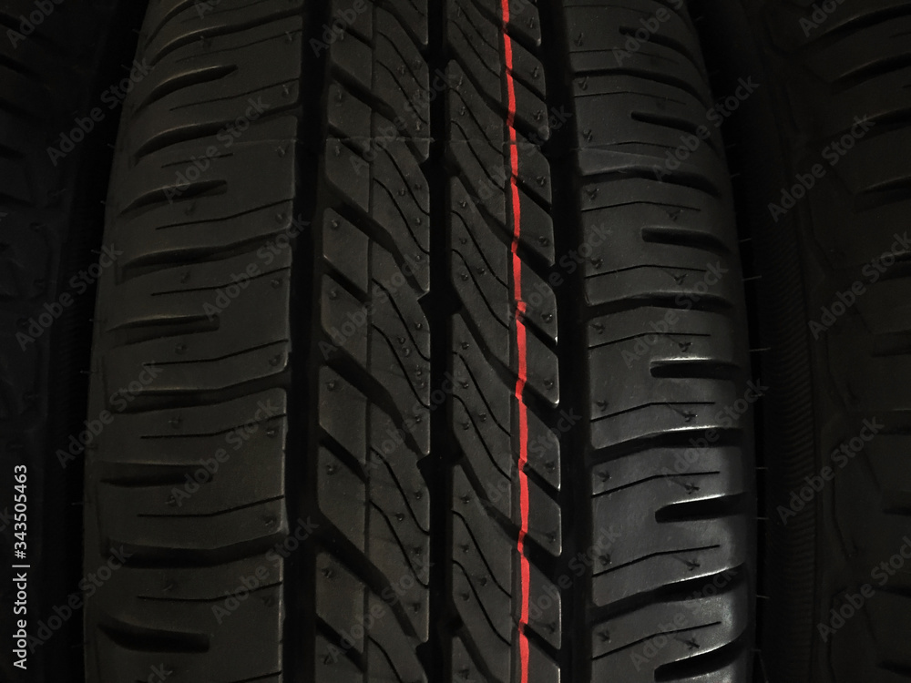 New black tyres with safety red line