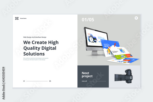 Website template design. Modern vector illustration concept of web page design for website and mobile website development. Easy to edit and customize.