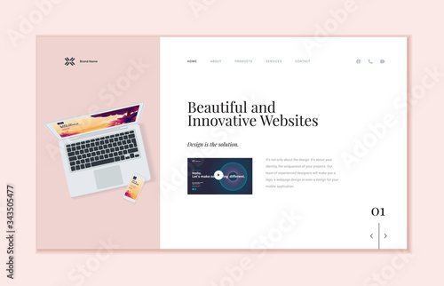 Website template design. Modern vector illustration concept of web page design for website and mobile website development. Easy to edit and customize.