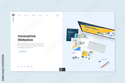 Website template design. Modern vector illustration concept of web page design for website and mobile website development. Easy to edit and customize.